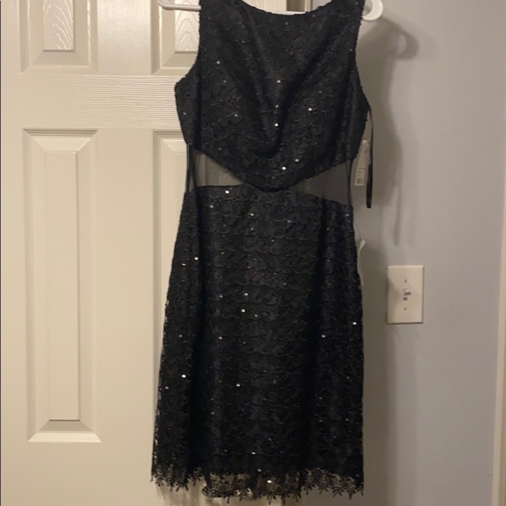 Black cocktail dress midi